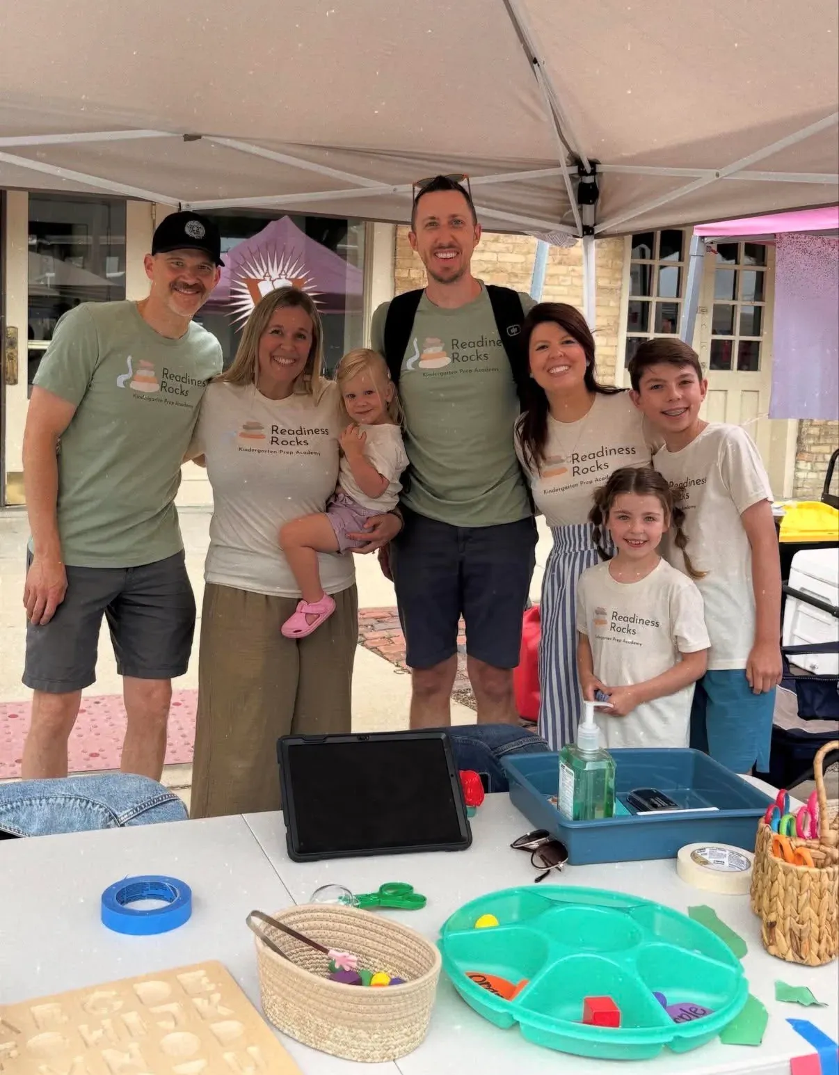 The Readiness Rocks team and families at their Rockford City Market booth